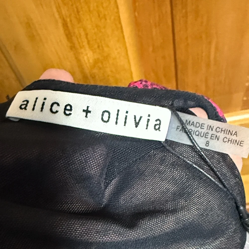 NEW Alice and Olivia Delora Rainbow Snake Skin Midi size 8 NWT - Picture 8 of 11